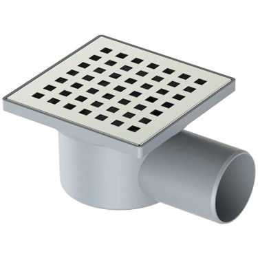 10x10 50 PASLANMAZ YANDAN YER SİFONU GRİ